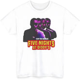 Funny Five Nights at Diddy's House Tee, Meme Shirt, Novelty Graphic Tee, Gift for Gamer, Pop Culture Shirt White