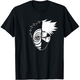 Narutos Shippuden Kakashi Tobi Split Face Anime T-Shirt