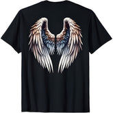 Natural color Angelic Wings print on the back for men women T-Shirt