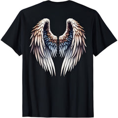Natural color Angelic Wings print on the back for men women T-Shirt