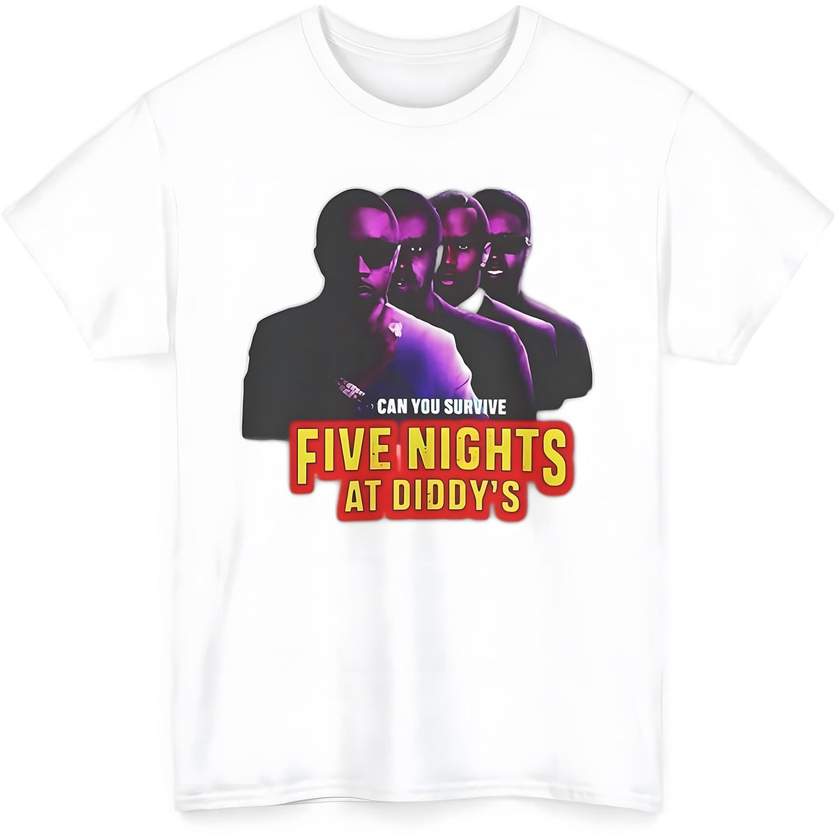 Funny Five Nights at Diddy's House Tee, Meme Shirt, Novelty Graphic Tee, Gift for Gamer, Pop Culture Shirt White