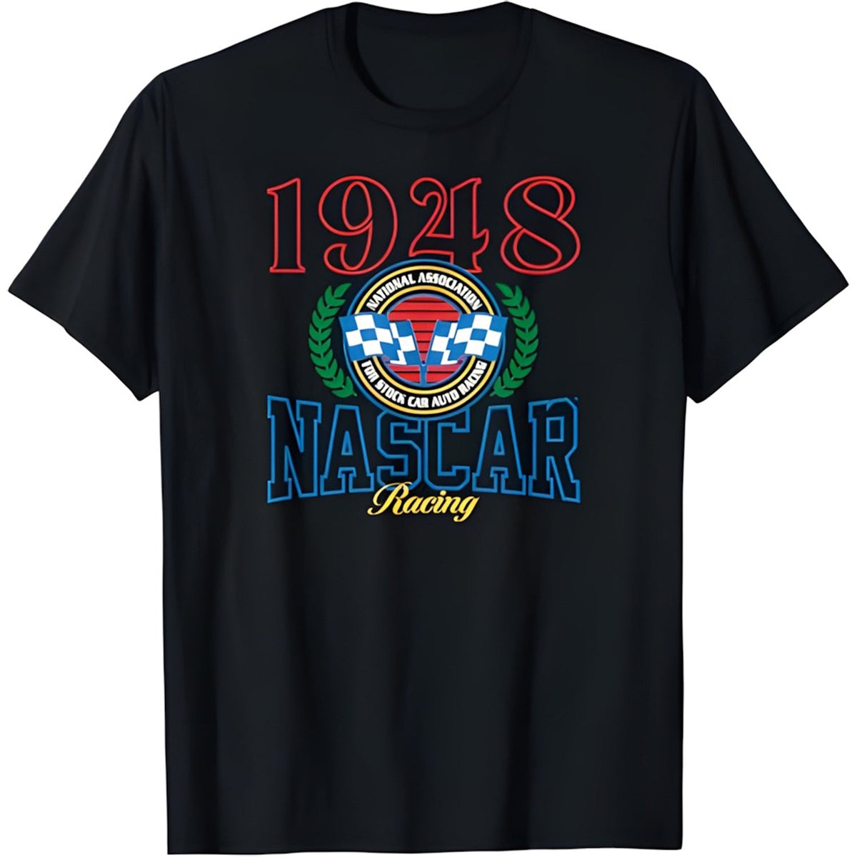 NASCAR - Vintage 1948 Heritage Crest Racing Logo Black T-Shirt