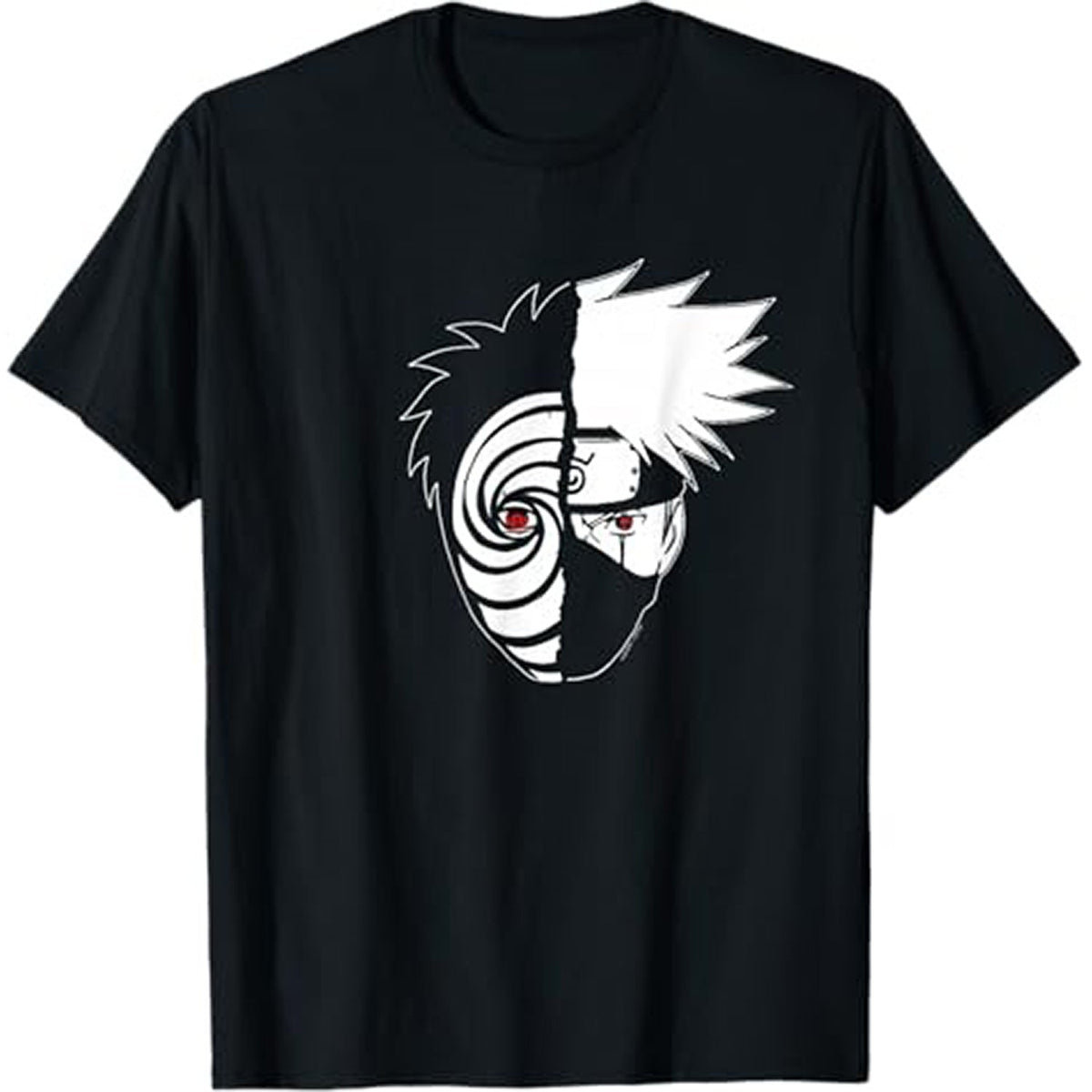 Narutos Shippuden Kakashi Tobi Split Face Anime T-Shirt