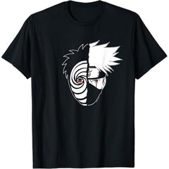 Narutos Shippuden Kakashi Tobi Split Face Anime T-Shirt