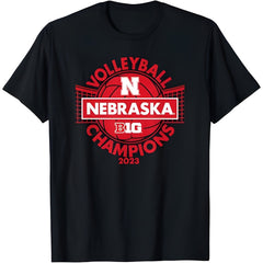 Nebraska Cornhuskers Big Ten Champs 2023 Women's Volleyball T-Shirt